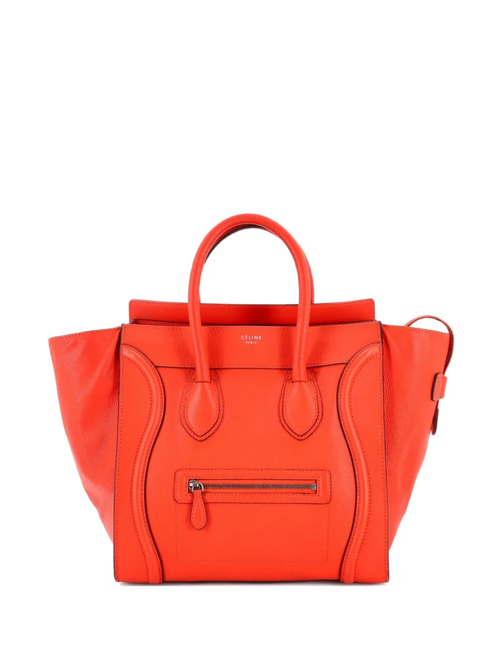 Celine Pre-Owned Borsa tote Luggage mini in pelle martellata - Arancione