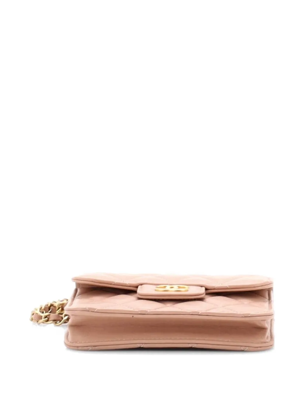Top Handle Flap Coin Purse With Chain Quilted Lambskin Crossbody Bag