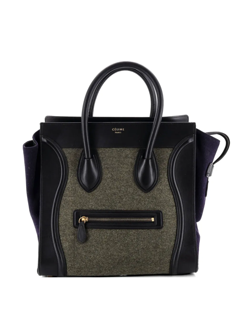 Celine Pre-Owned Borsa a tracolla mini tricolore in feltro - Nero