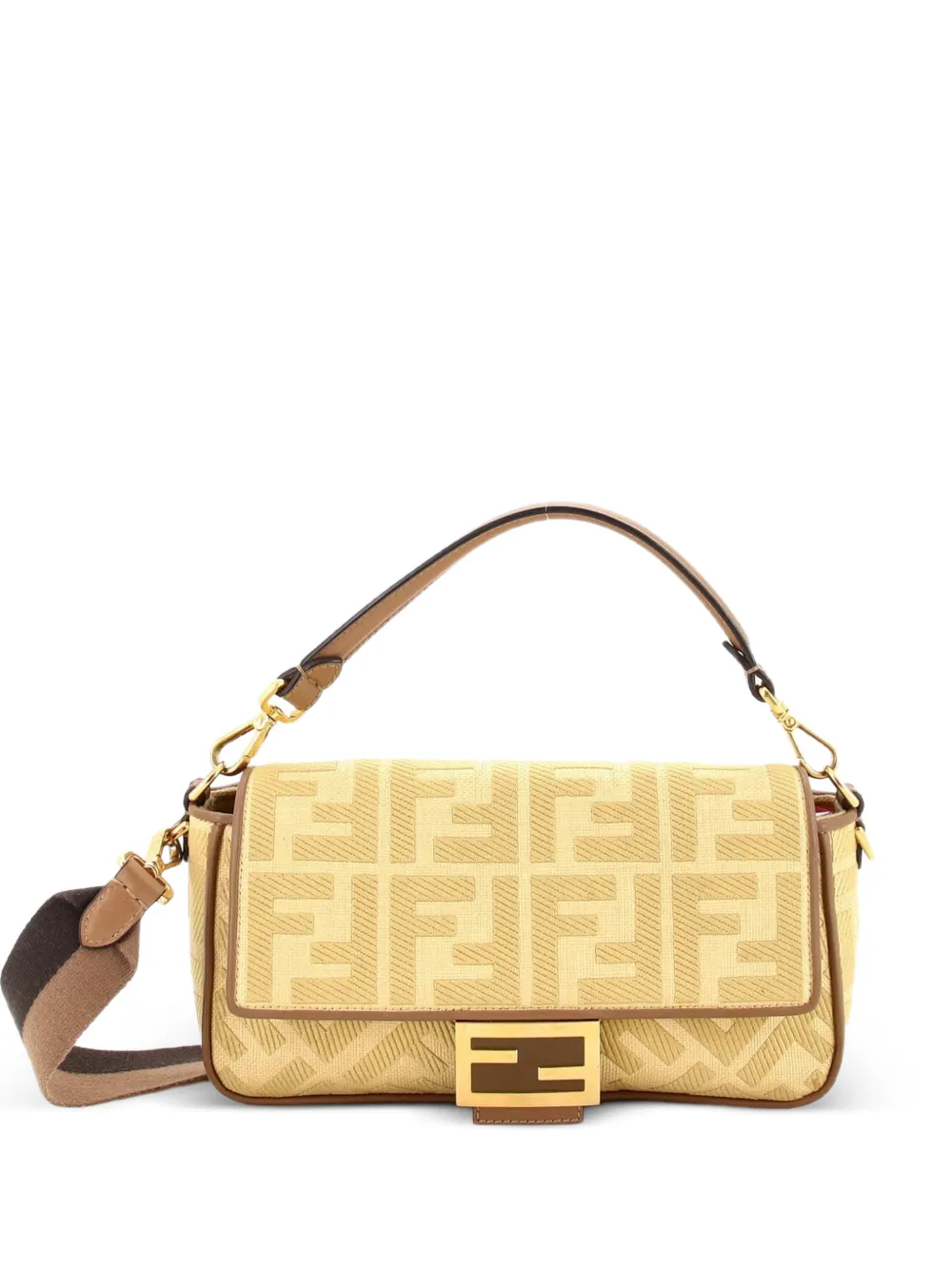 Fendi Pre-Owned Borsa a spalla Baguette NM media in tela con motivo Zucca - Toni neutri