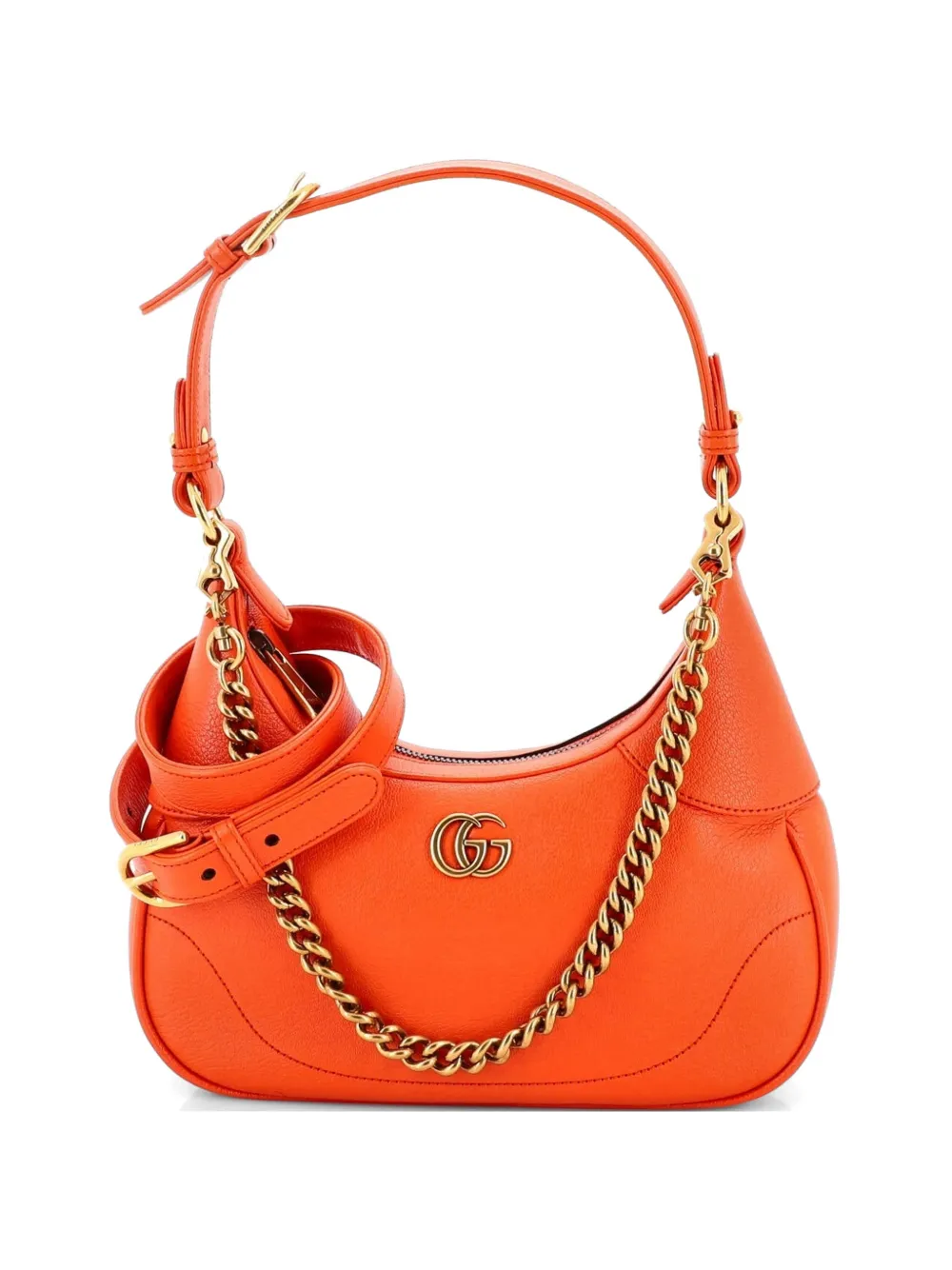 Gucci Pre-Owned Borsa a spalla Aphrodite piccola con zip in pelle - Arancione