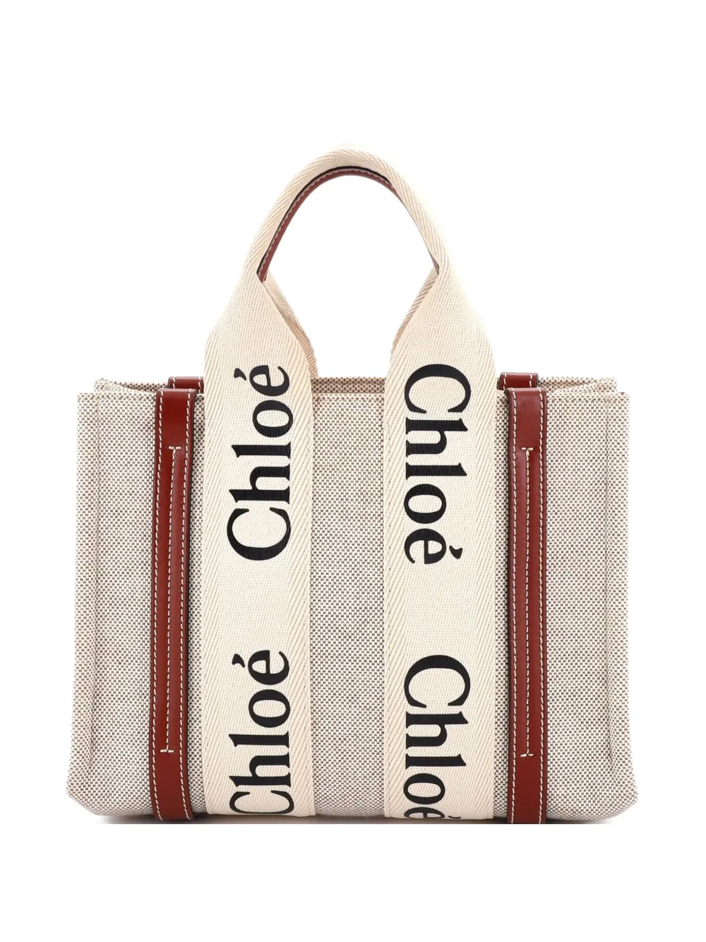 Chloé Pre-Owned Borsa tote Woody piccola in pelle e tela - Toni neutri
