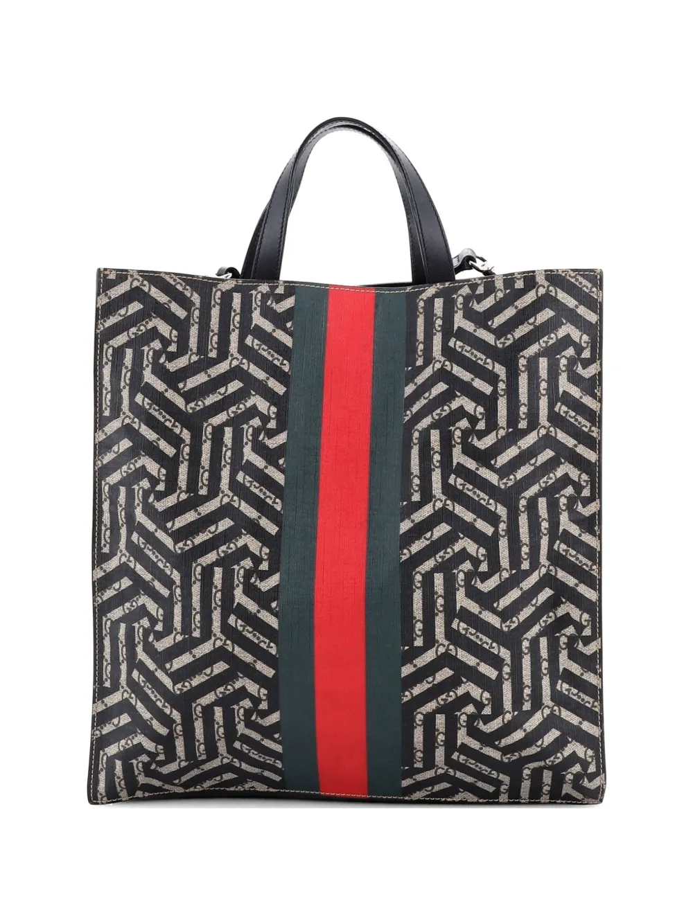  Gucci Pre-owned Convertible Soft Open Caleido Gg Coated Canvas Tote Bag - Brown 