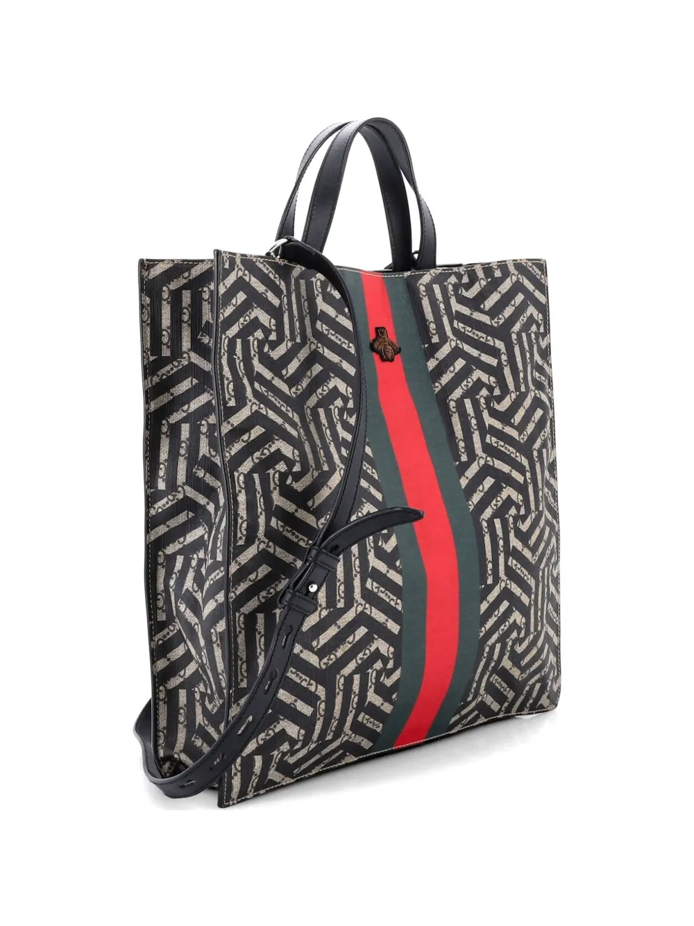  Gucci Pre-owned Convertible Soft Open Caleido Gg Coated Canvas Tote Bag - Brown 