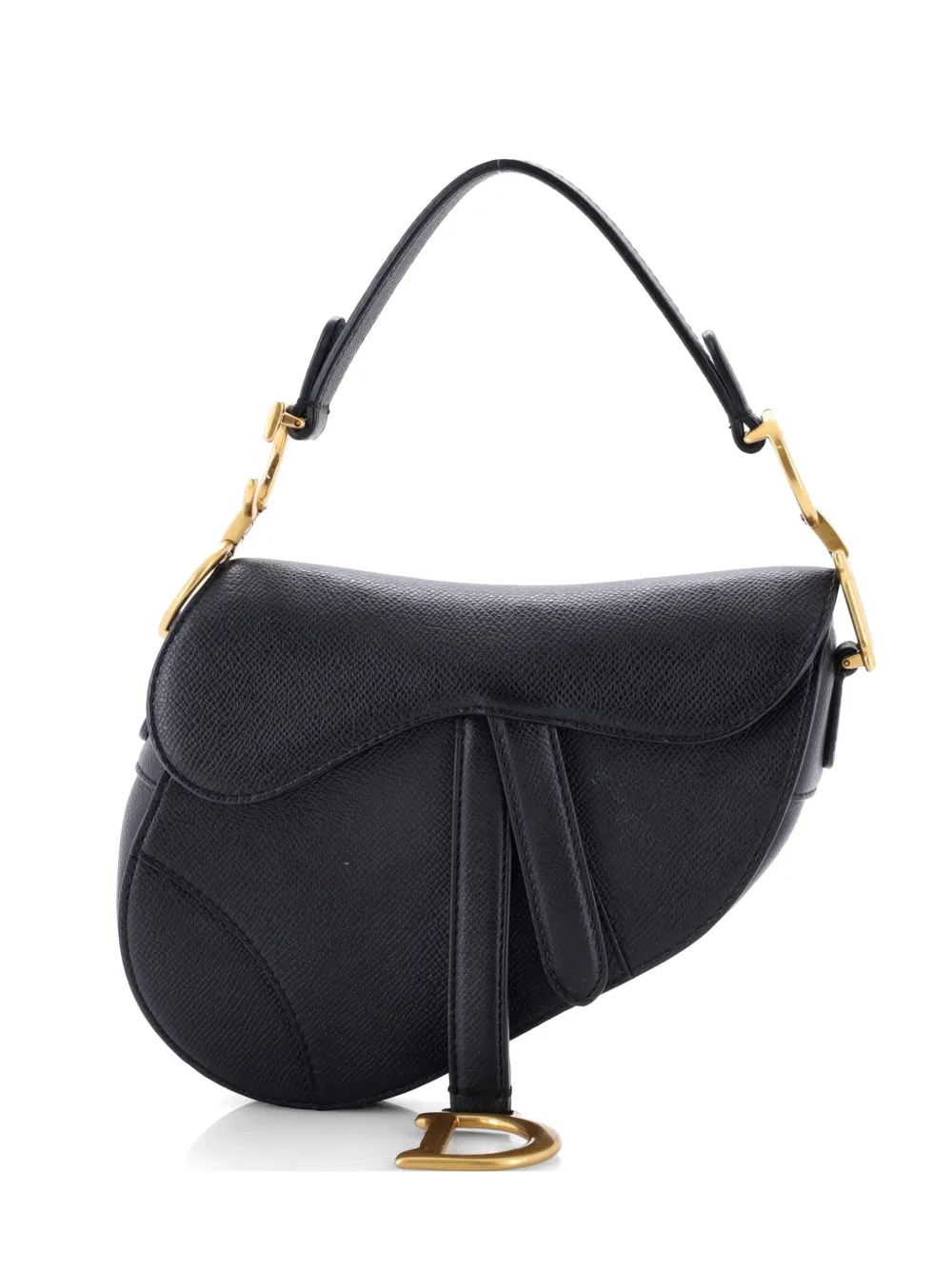 Christian Dior Pre-Owned Borsa a spalla Saddle mini in pelle - Nero