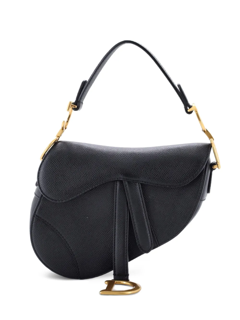 Christian Dior Pre-Owned Borsa a spalla Saddle mini in pelle - Nero