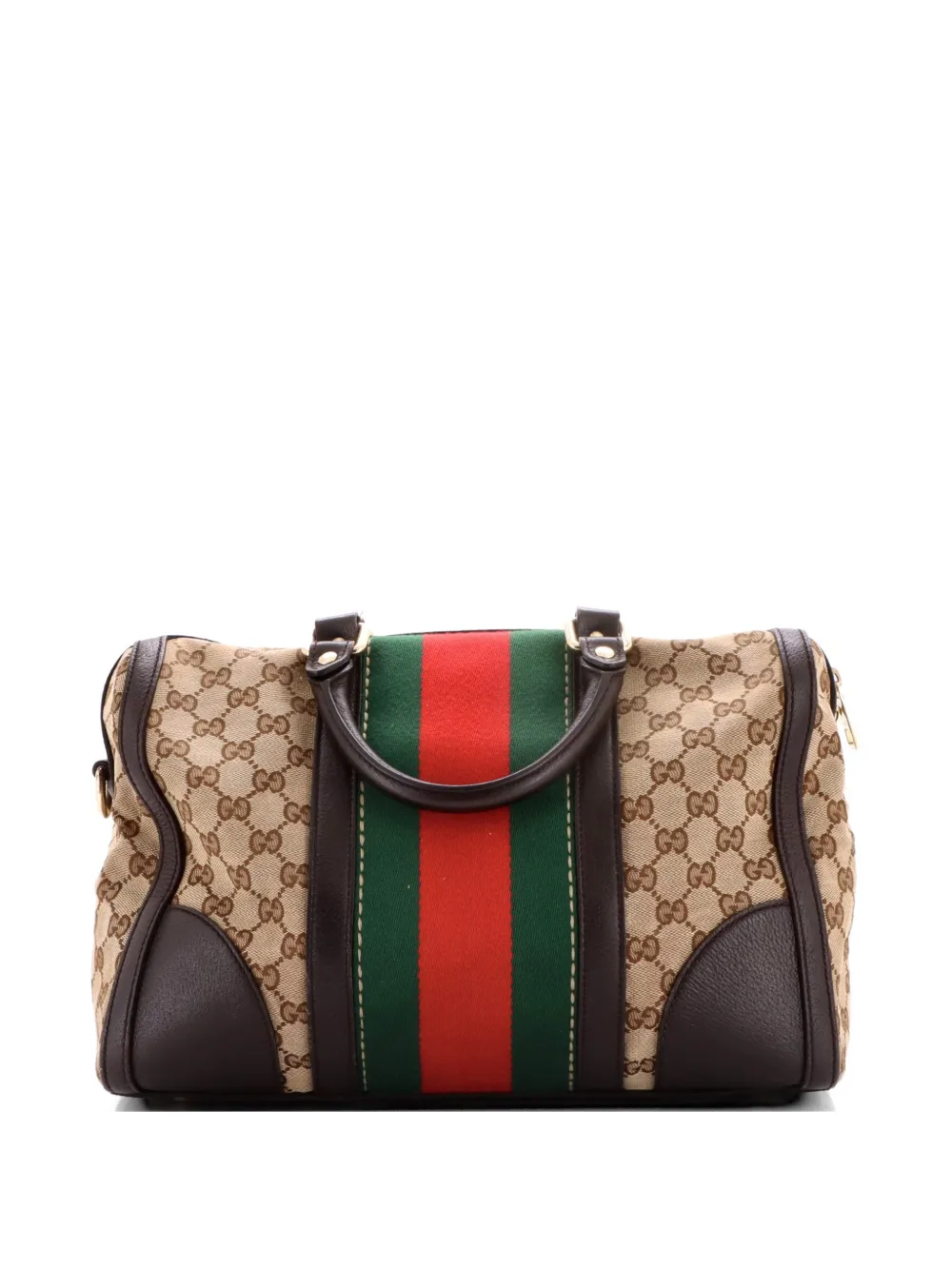 Gucci Pre-Owned ビー ウェブ ボストン バッグ GG キャンバス
