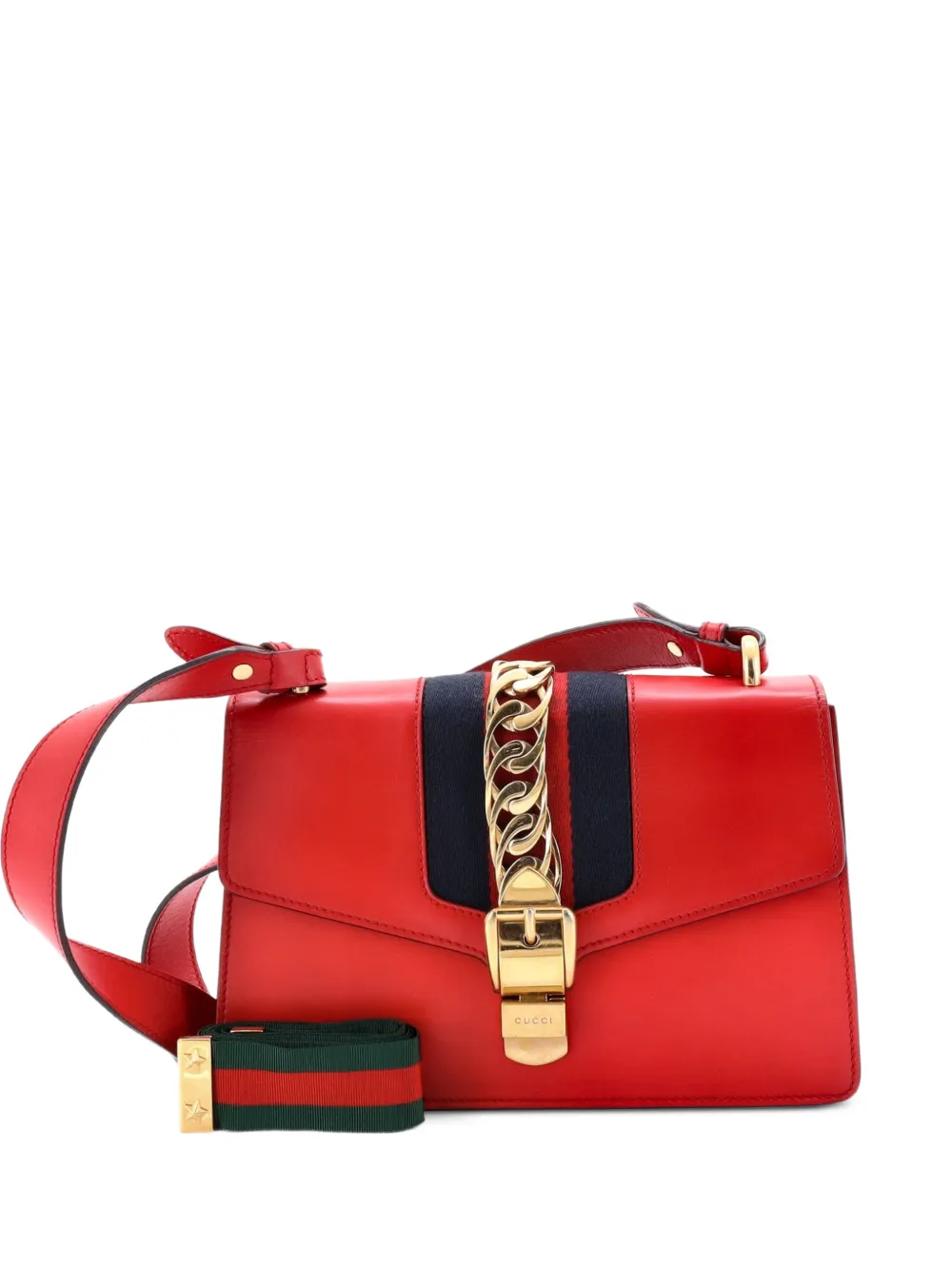 Gucci Pre-Owned Borsa a spalla Sylvie piccola in pelle - Rosso
