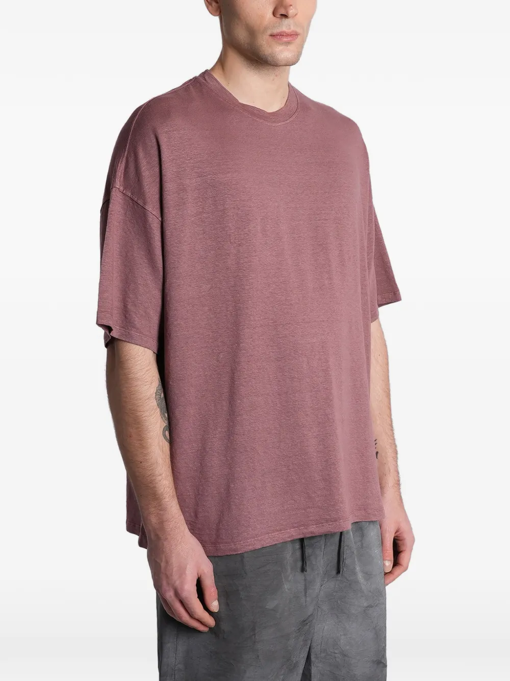Roberto Collina Linnen T-shirt Rood