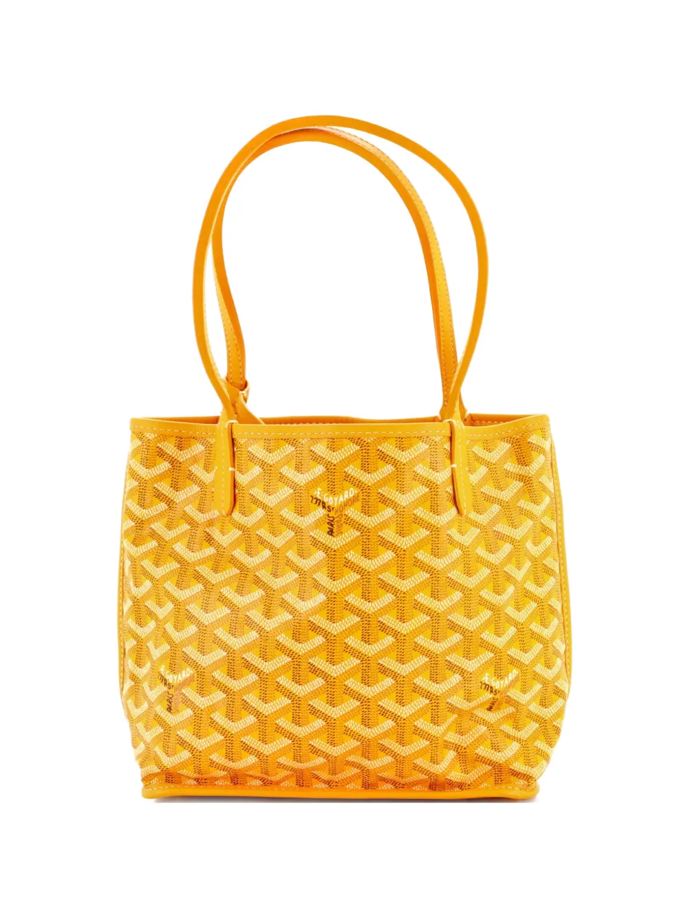 Goyard Pre-Owned Borsa a tracolla Anjou mini reversibile in tela cerata - Giallo