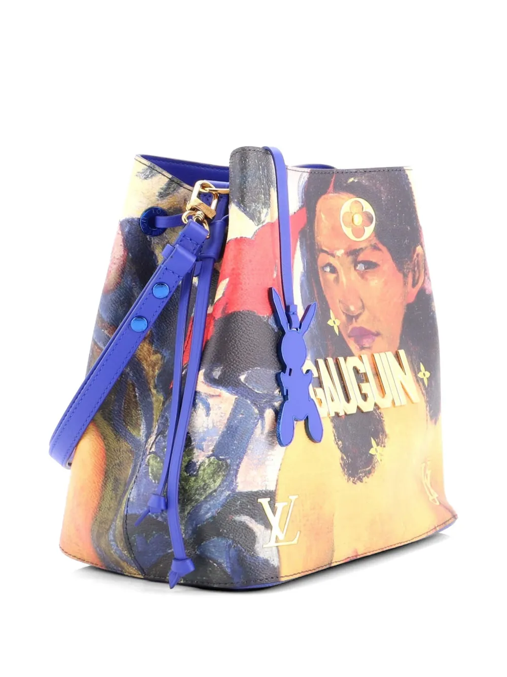Neonoe Handbag Limited Edition Jeff Koons Gauguin Print Canvas Bucket Bag