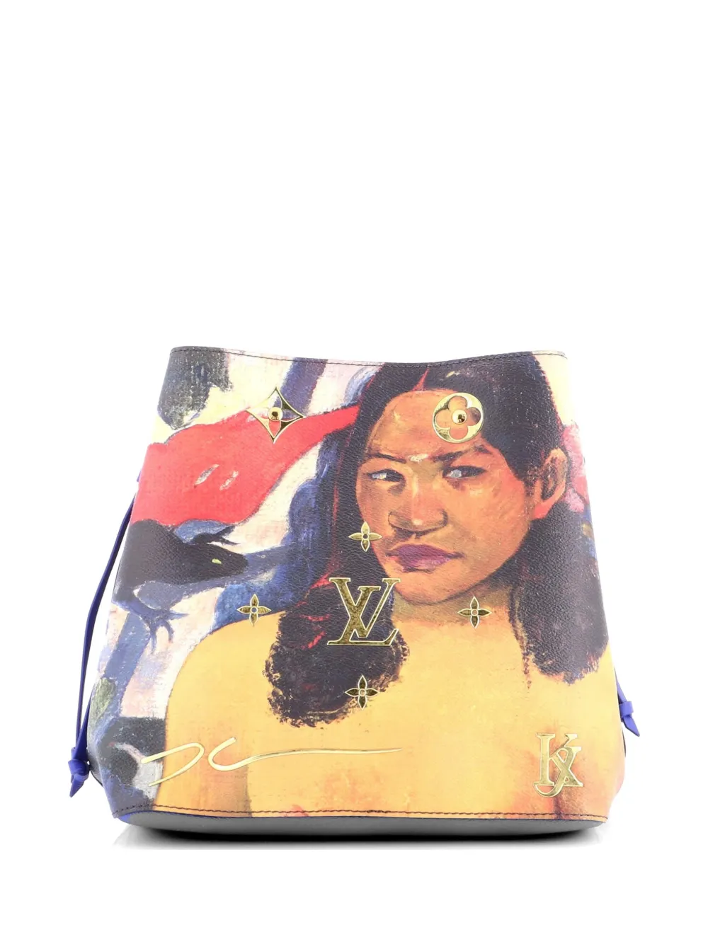 Neonoe Handbag Limited Edition Jeff Koons Gauguin Print Canvas Bucket Bag