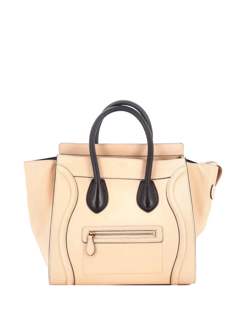 Celine Pre-Owned Borsa a tracolla Luggage mini bicolore in pelle - Nero