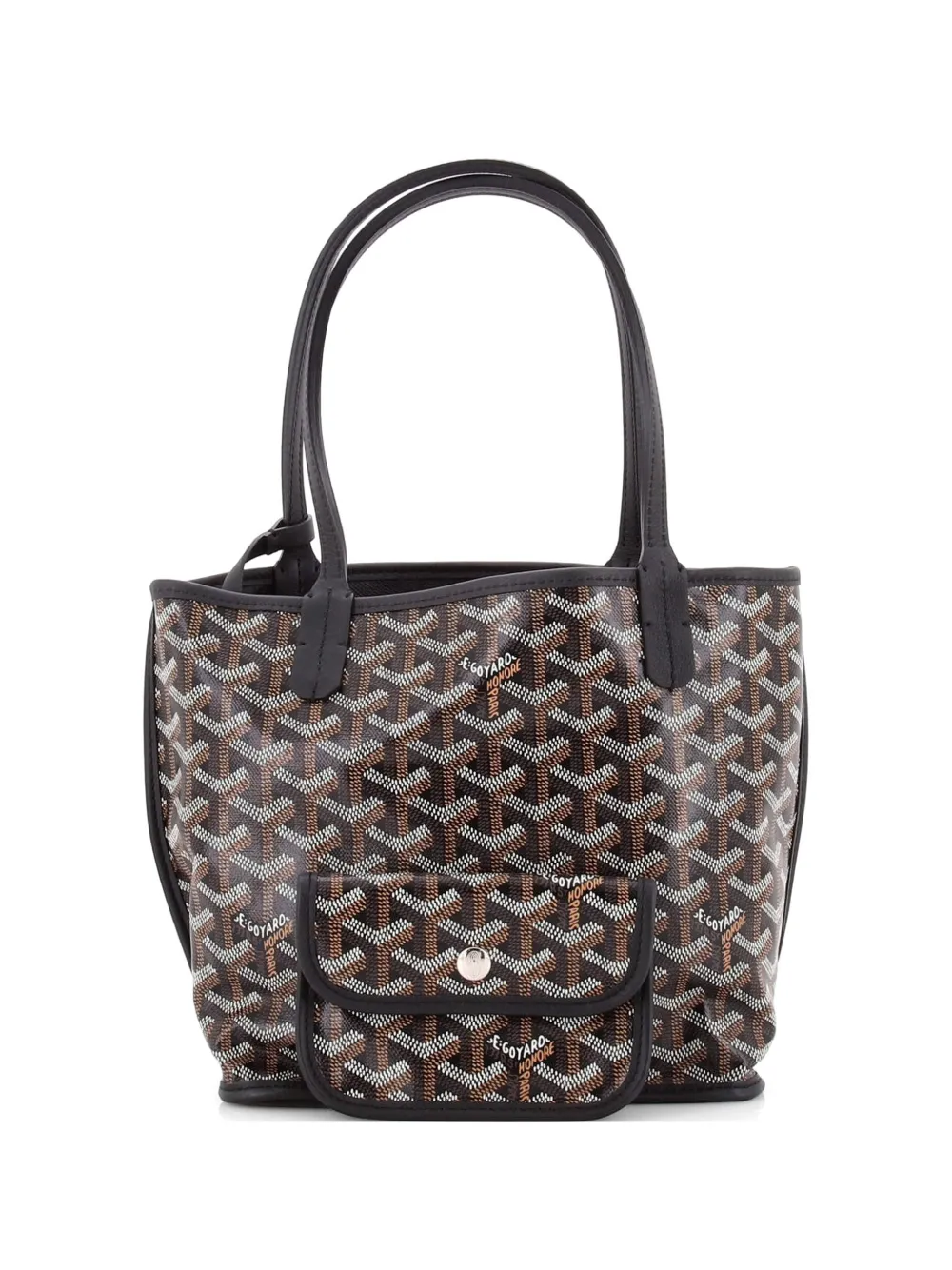 Goyard Pre-Owned Borsa a tracolla Anjou mini reversibile in tela cerata - Nero