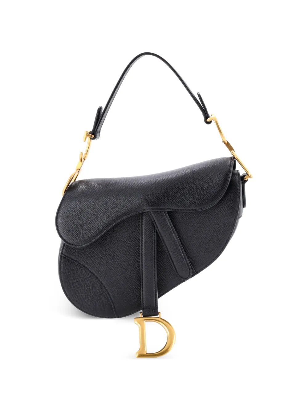 Christian Dior Pre-Owned Borsa a spalla Saddle mini in pelle - Nero
