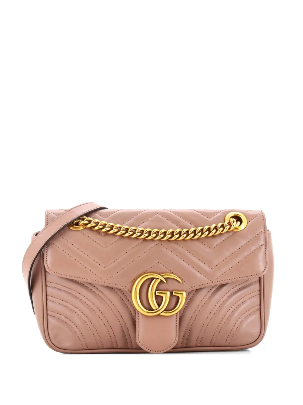 Gucci Pre-Owned Borsa a tracolla GG Marmont piccola in pelle matelassè con battente - Toni neutri