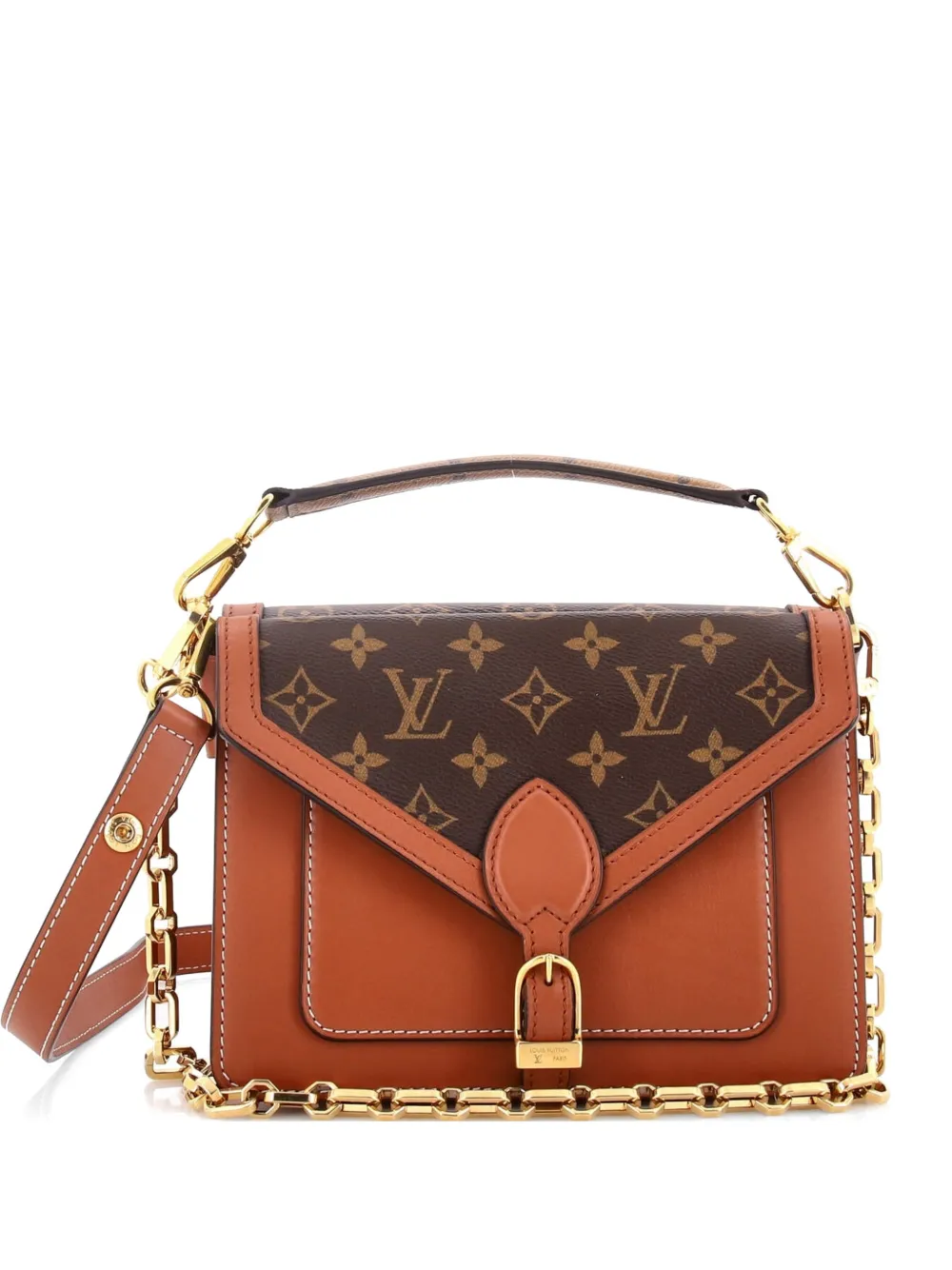 Louis Vuitton Pre-Owned Biface Handbag Leather and Reverse Monogram Canvas shoulder bag - Marrone