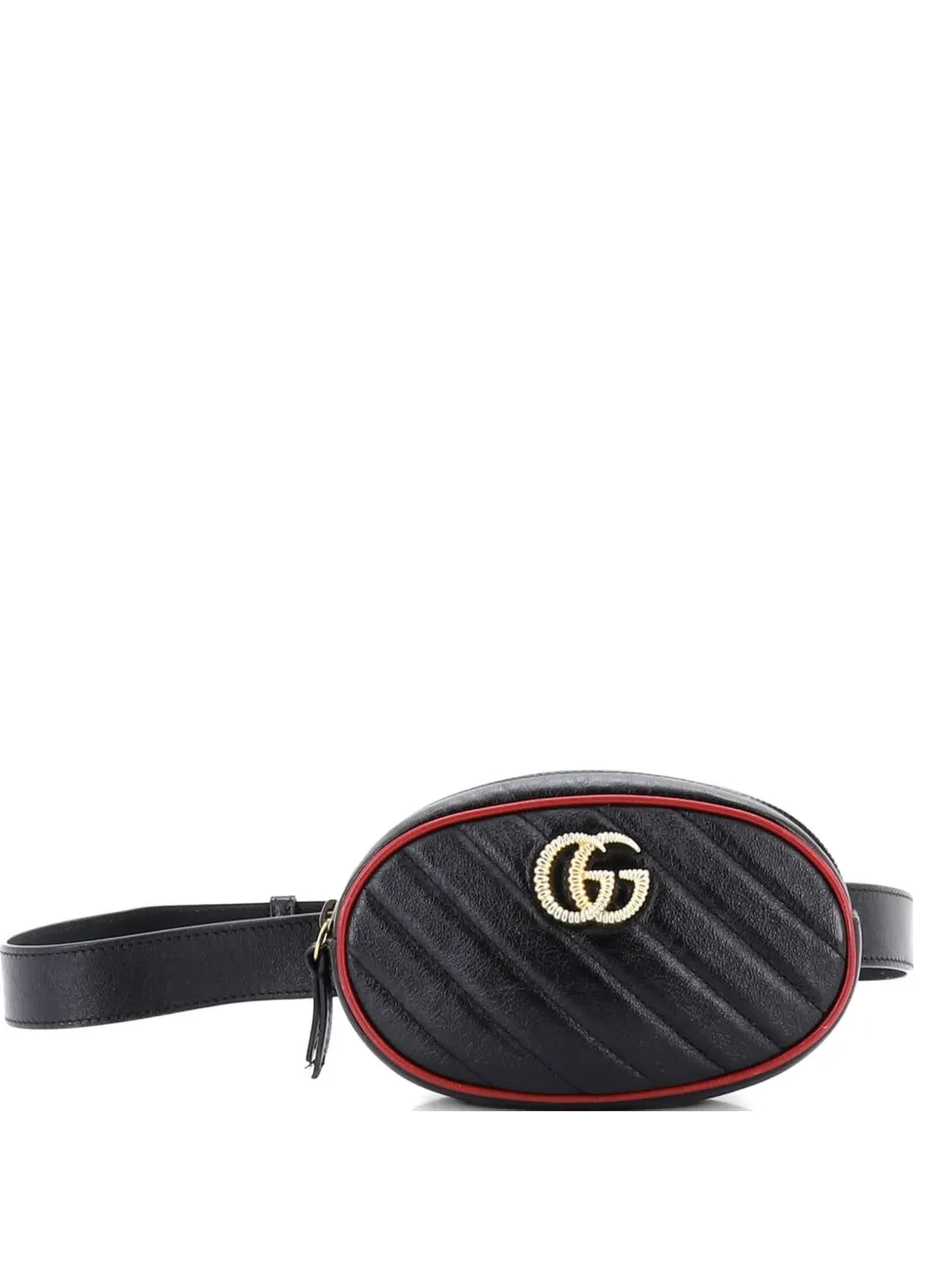 Gucci Pre-Owned Marsupio GG Marmont in pelle trapuntata con motivo diagonale - Nero