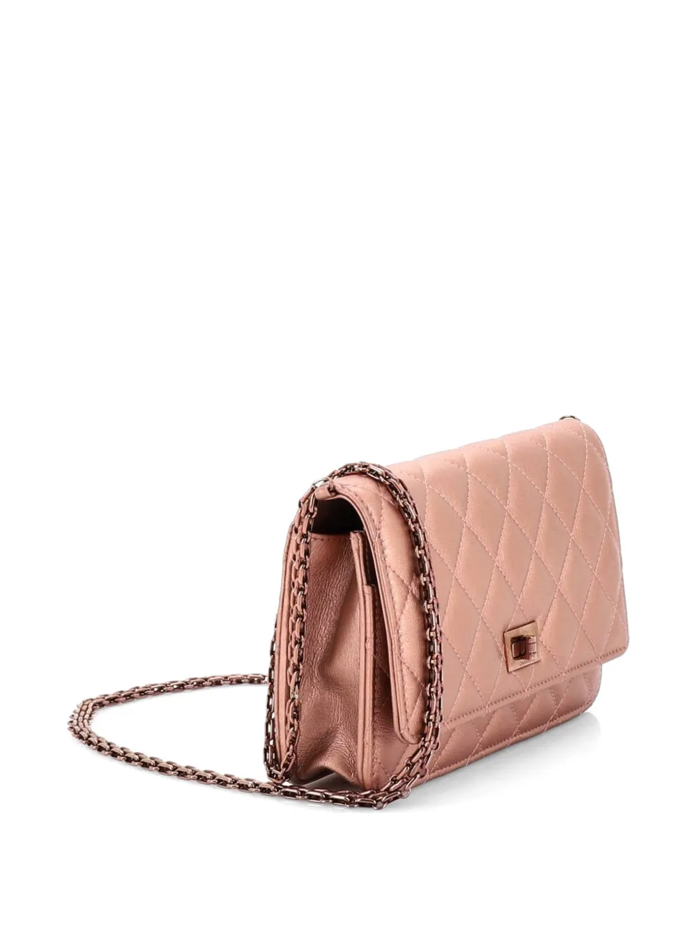 Reissue 2.55 Wallet On Chain Quilted Metallic Calfskin Crossbody Bag