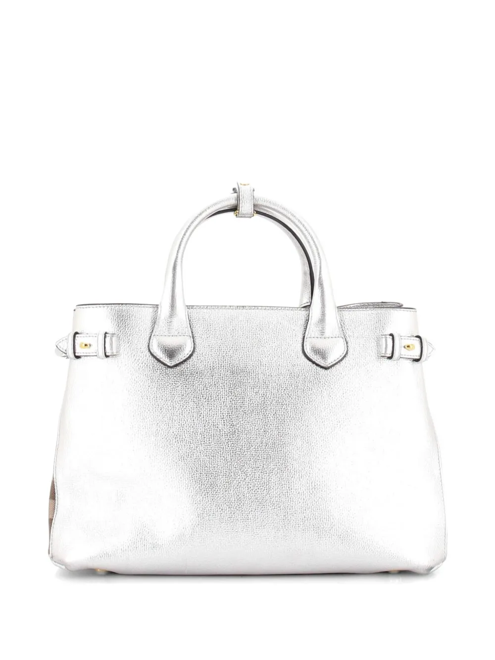 超希少　美品　Burberry バナー　ミディアム　ホワイト　トートバッグ Burberry Pre-Owned バナー トート レザー＆ハウスチェックキャンバス