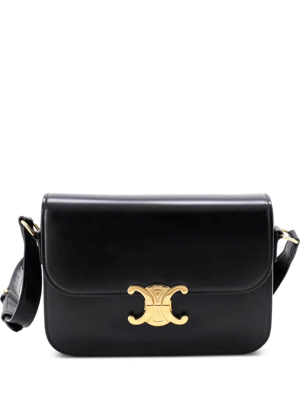 Celine Pre-Owned Borsa a tracolla Triomphe media in pelle di vitello liscia - Nero