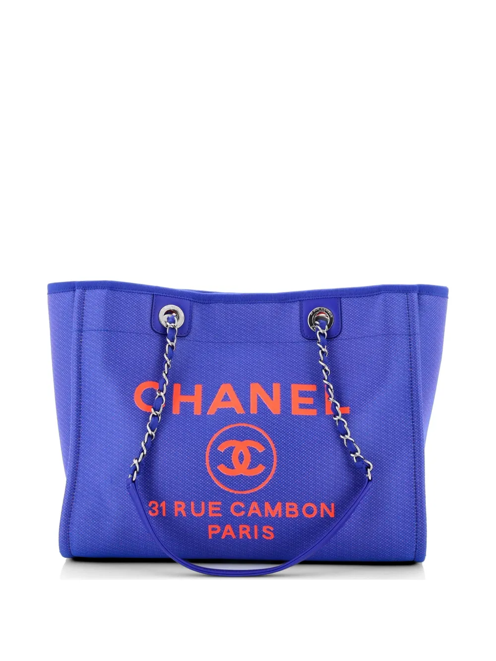 CHANEL Pre-Owned Borsa tote Deauville piccola in tela - Blu