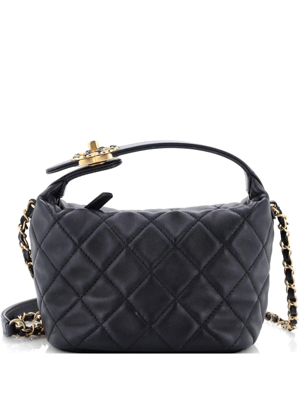 CHANEL Pre-Owned Borsa passepartout Perfect Meeting piccola in pelle di agnello trapuntata - Nero
