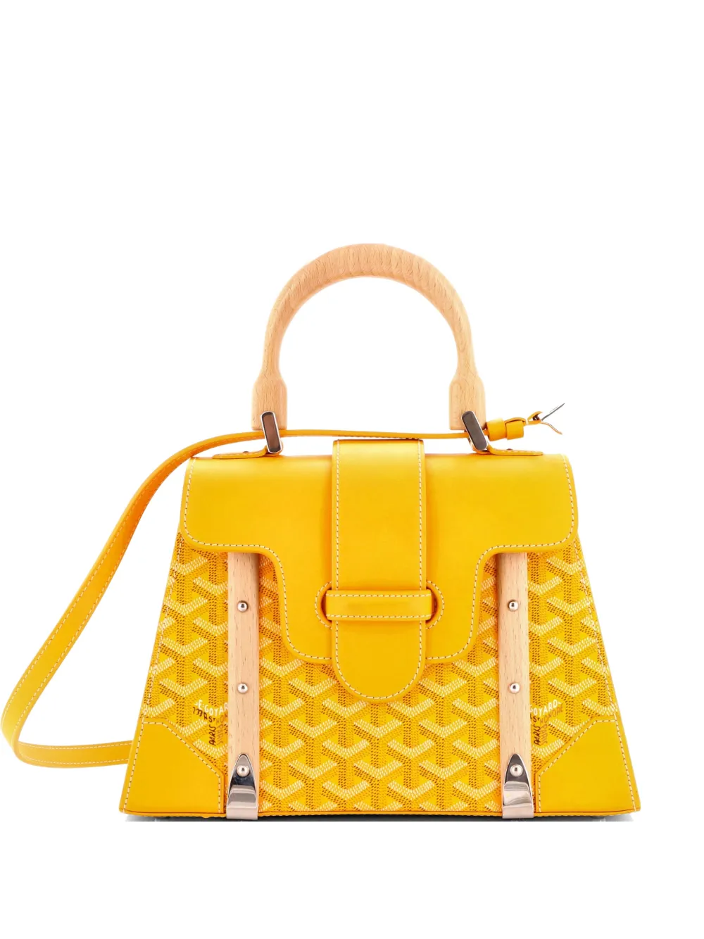 Goyard Pre-Owned Borsa a mano Saigon PM in tela cerata e pelle con manico - Giallo