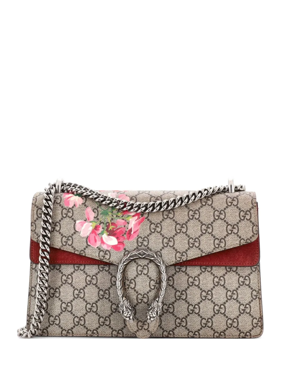 Gucci Pre-Owned Borsa a spalla Dionysus piccola in tela cerata GG con stampa a fiori - Marrone