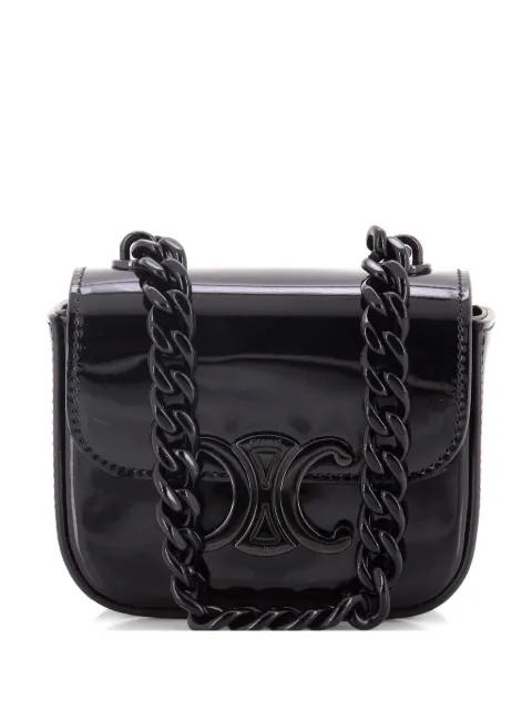 Celine Pre-Owned クロード チェーン パテント ミニ ショルダーバッグ