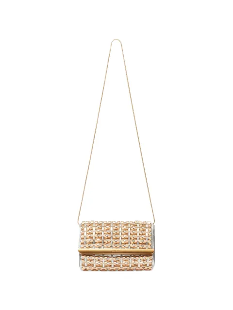 Simkhai Rola beaded metallic clutch bag