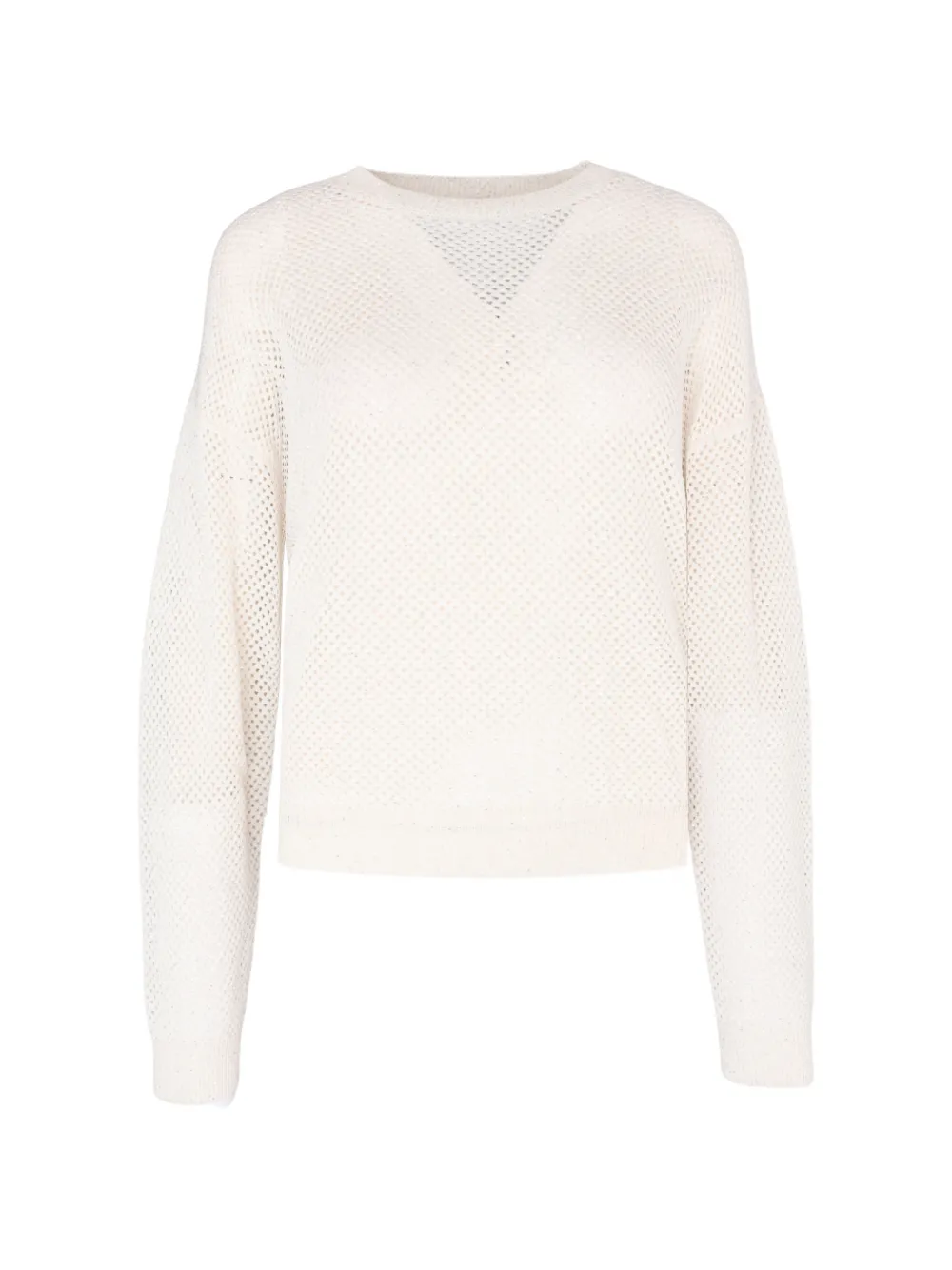 Peserico Open-knit Crew-neck Sweater In Neutral