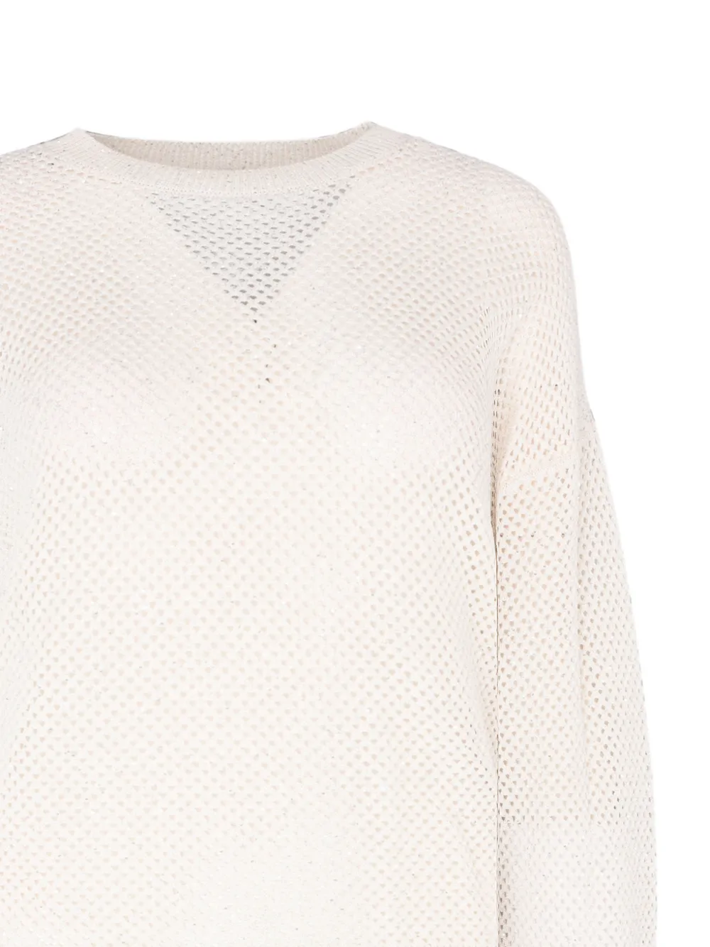 Peserico open-knit crew-neck sweater Beige