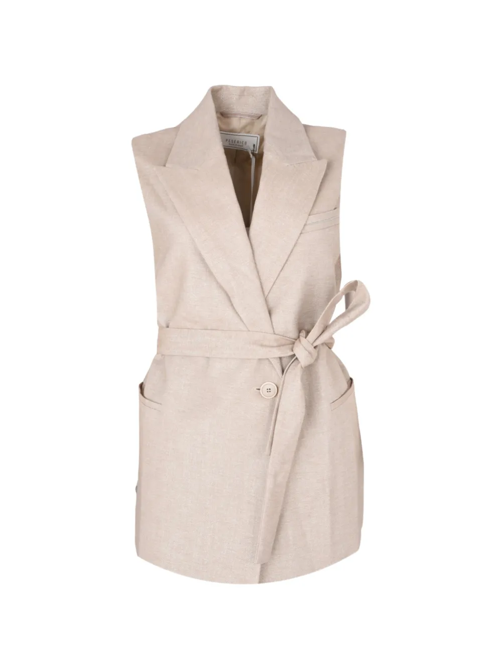 Peserico Belted Notch-lapel Coat In Pink
