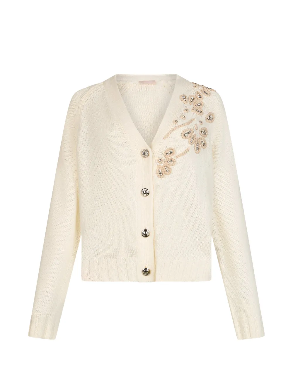 LIU JO bejewelled V-neck cardigan - Toni neutri
