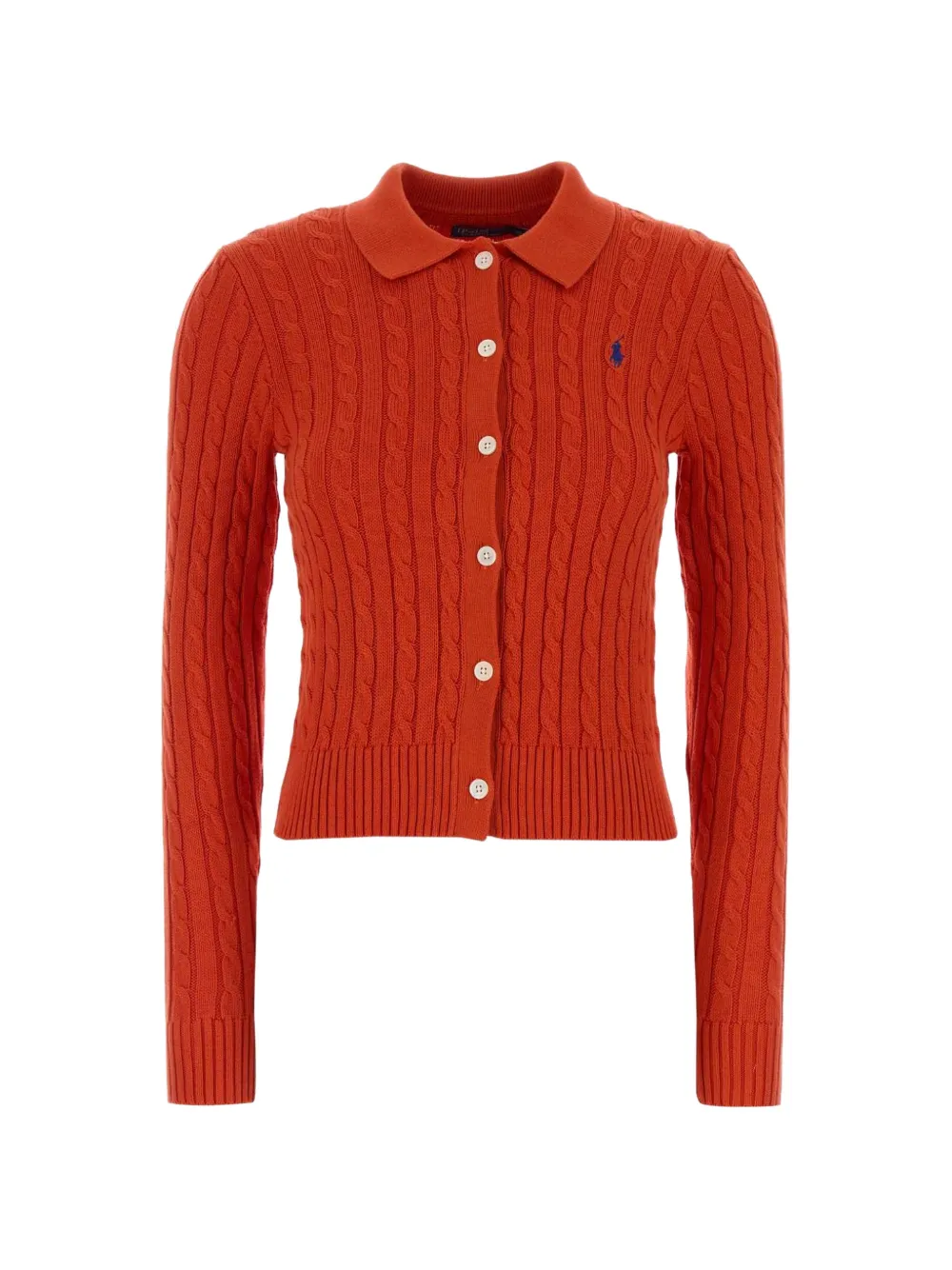 Polo Ralph Lauren cable-knit collared cardigan - Arancione
