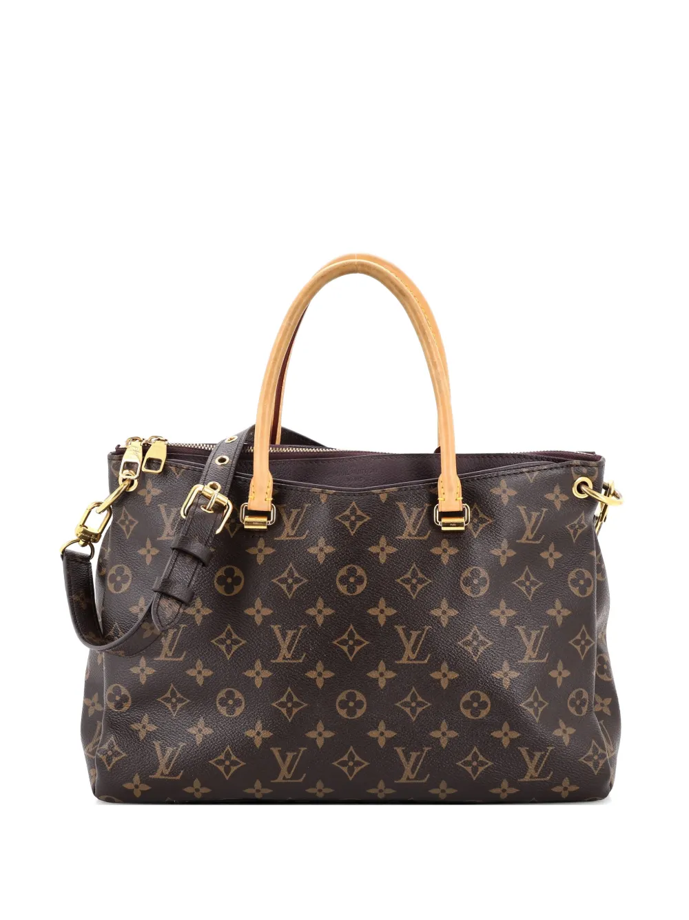 Louis Vuitton Pre-Owned Pallas Tote Monogram Canvas with Leather shoulder bag - Viola