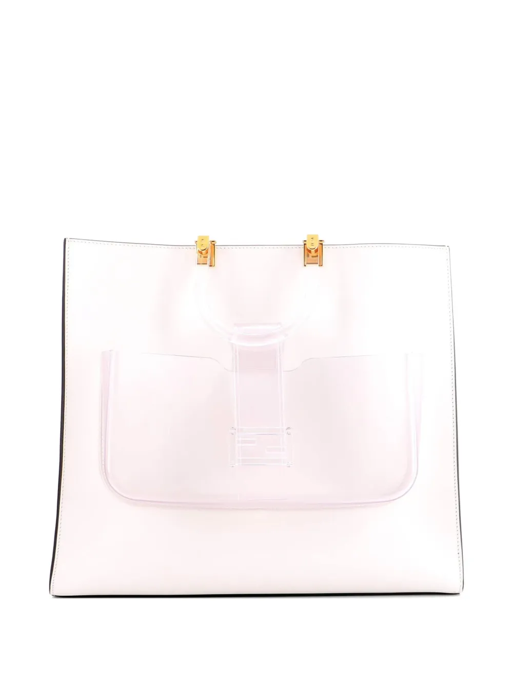 Fendi Pre-Owned Borsa shopper Sunshine Pocket grande in pelle e PVC - Bianco
