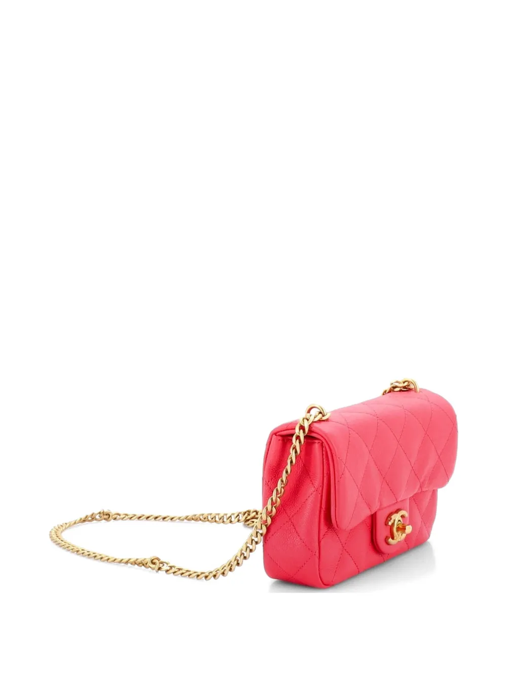 Sweet Heart Chain Flap Bag Quilted Caviar Mini Crossbody Bag