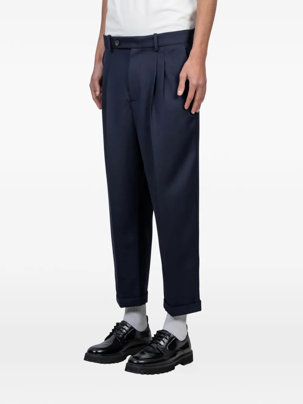 Drôle De Monsieur Cropped plooibroek Blauw