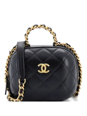 CHANEL シャネル ラムスキン ココマーク マトラッセ ミニクラッチバッグ CHANEL Pre-Owned トップハンドル ココマーク フラップ クラッチオン