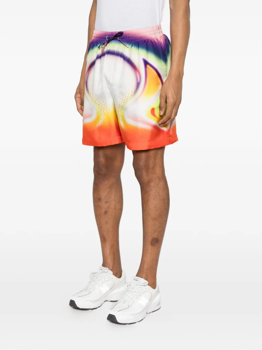 Casablanca Shorts met trekkoord en geverfd effect Oranje