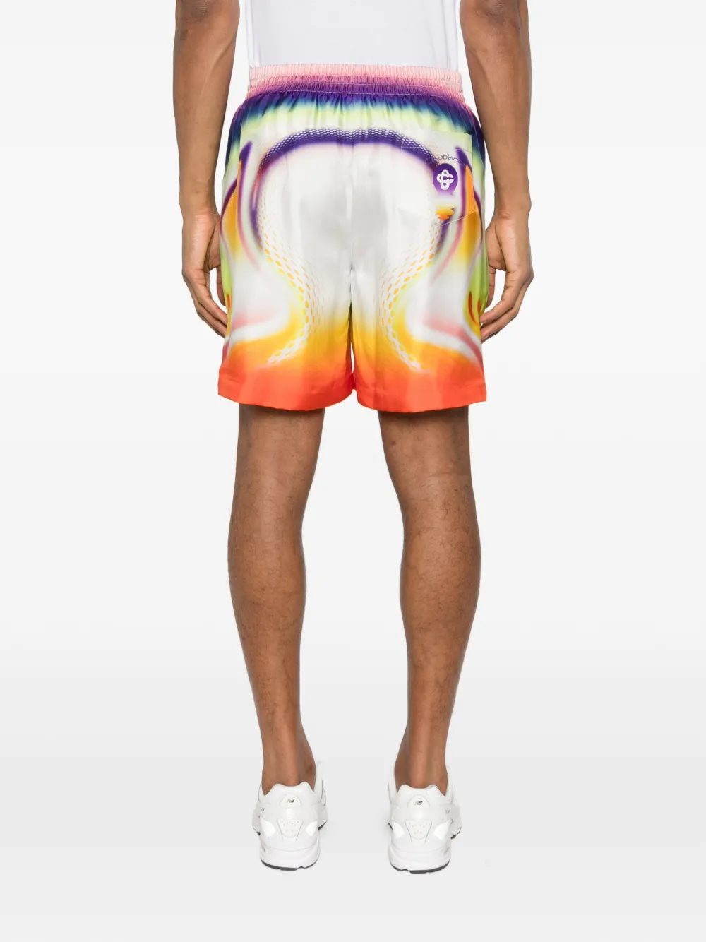 Casablanca Shorts met trekkoord en geverfd effect Oranje