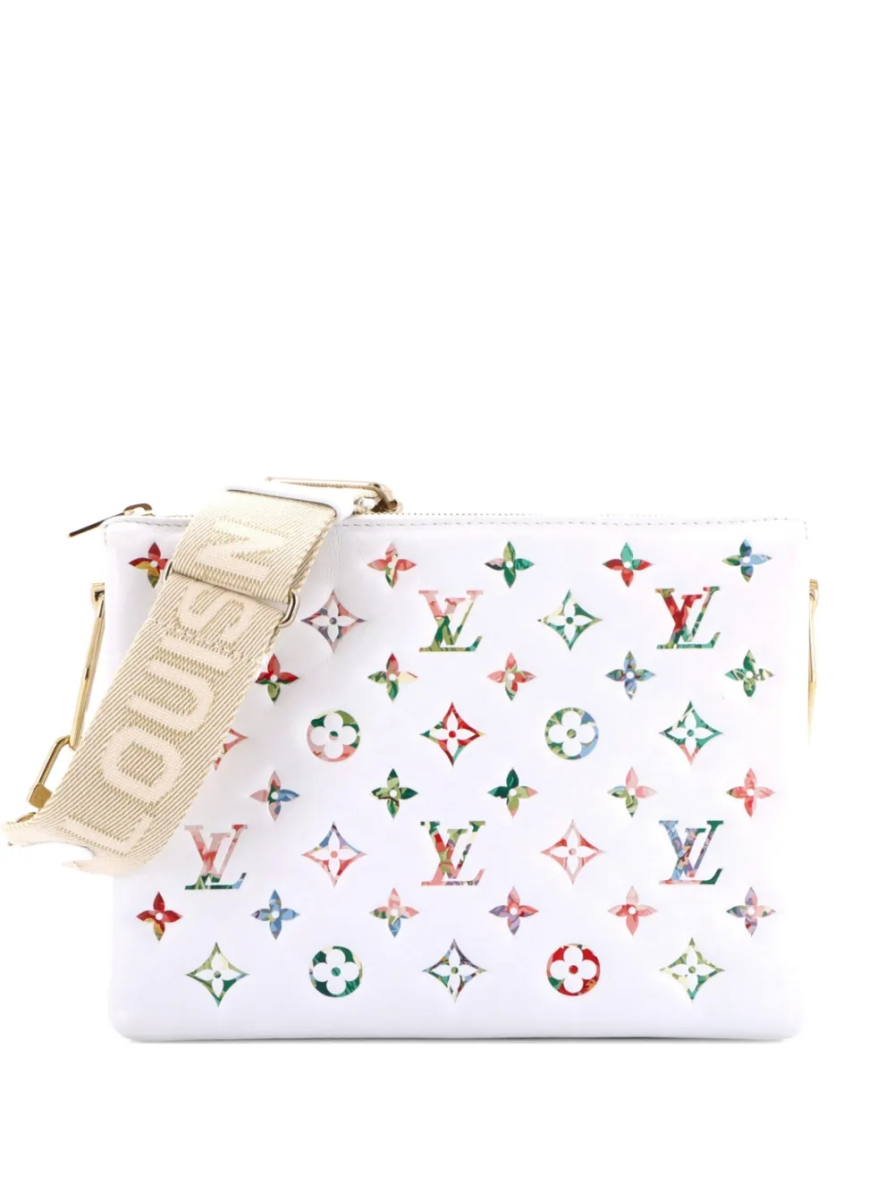 Louis Vuitton Pre-Owned Coussin Bag Monogram Flower Embossed Lambskin PM crossbody bag - Toni neutri