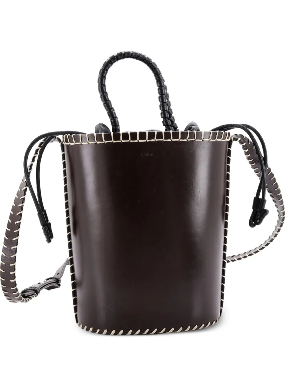 Chloé Pre-Owned Borsa a secchiello Louela mini in pelle - Nero