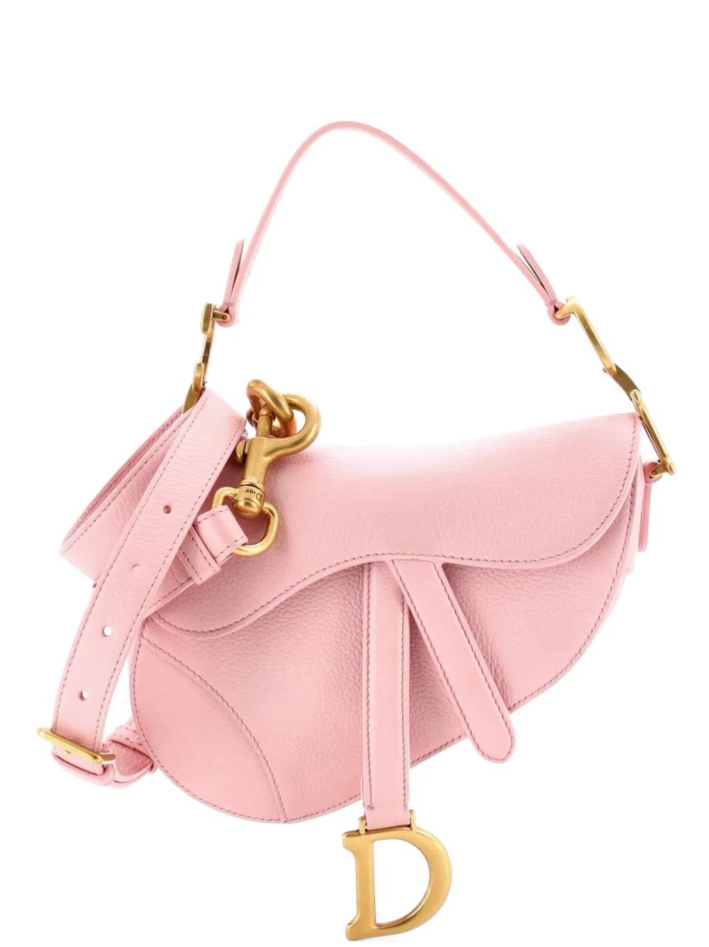 Christian Dior Pre-Owned Borsa a spalla Saddle mini in pelle con tracolla - Effetto metallizzato