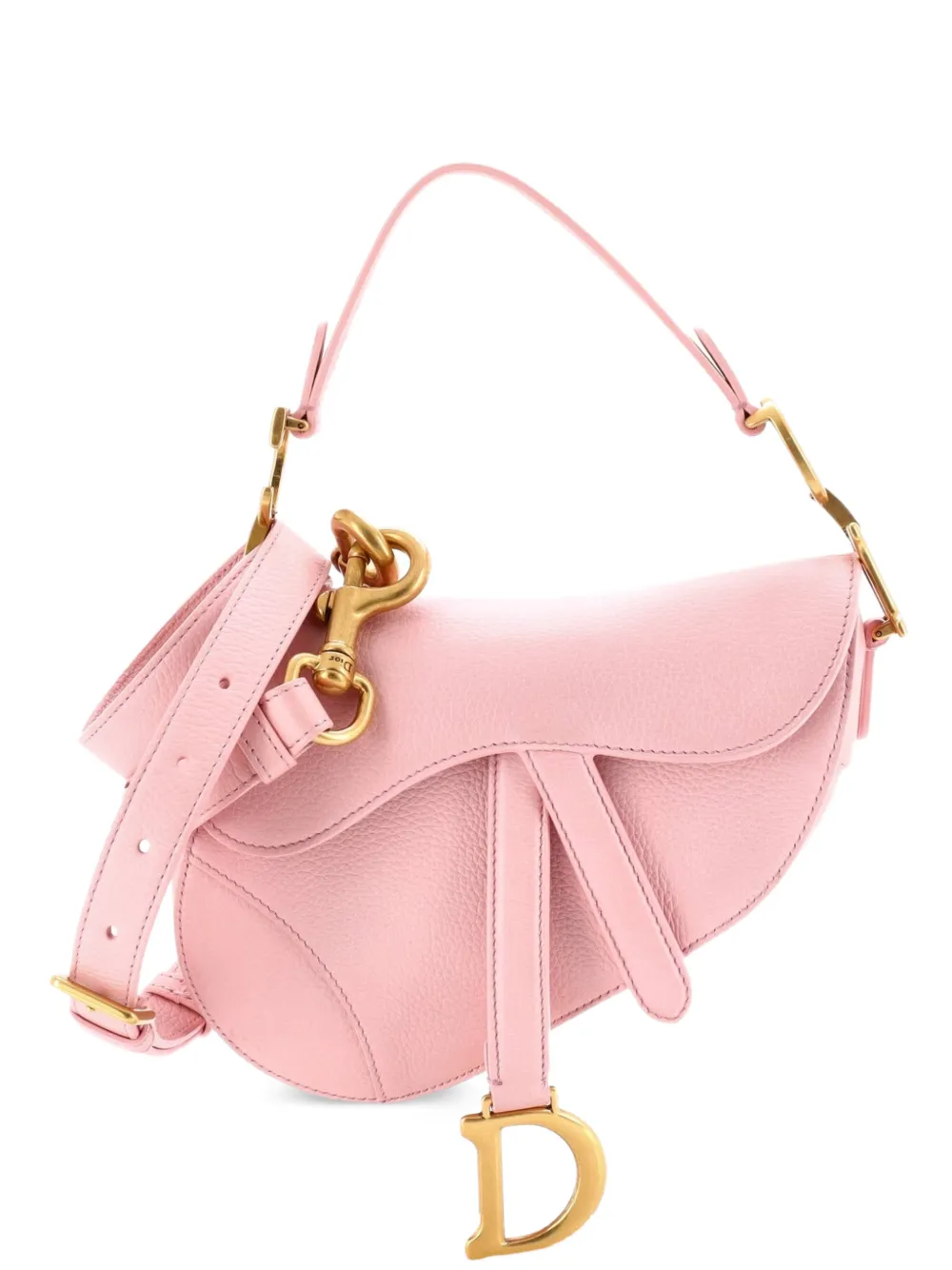 Christian Dior Pre-Owned Borsa a spalla Saddle mini in pelle con tracolla - Effetto metallizzato