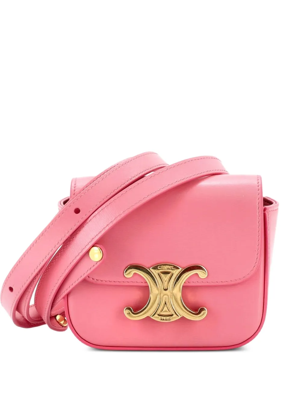 Celine Pre-Owned Borsa a tracolla Triomphe mini in pelle di vitello liscia - Rosa