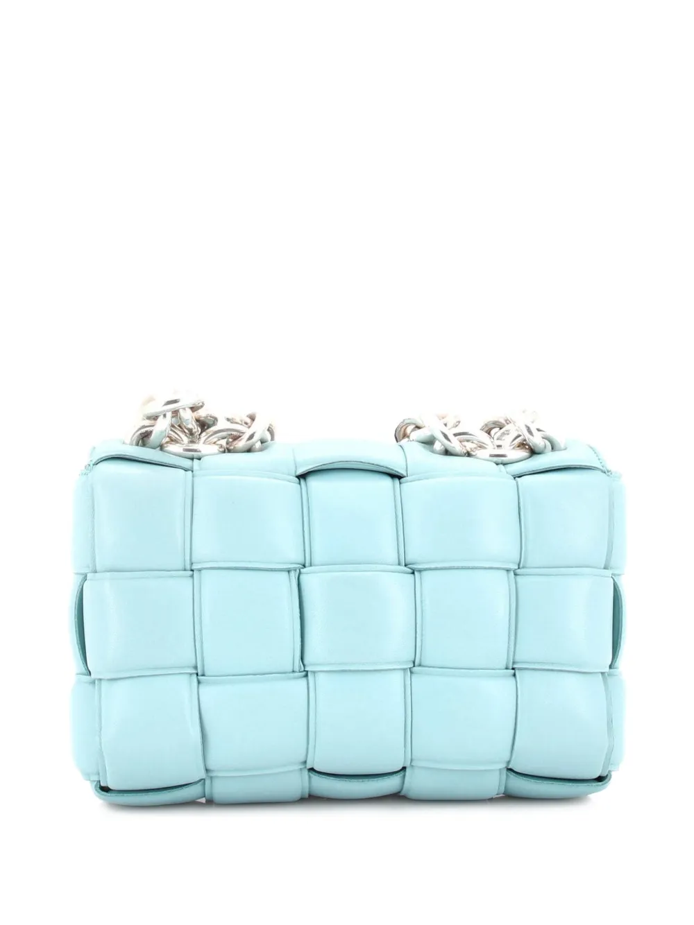 Bottega Veneta Pre-Owned Cassette Chain Padded Maxi Intrecciato Leather crossbody bag - Blue