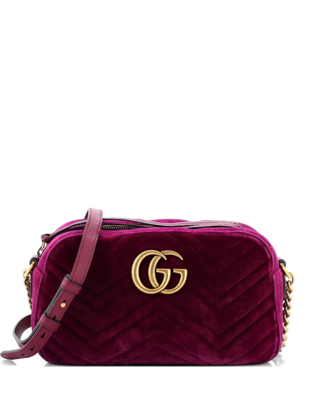 Gucci Pre-Owned Borsa a tracolla GG Marmont piccola in velluto matelassé - Viola